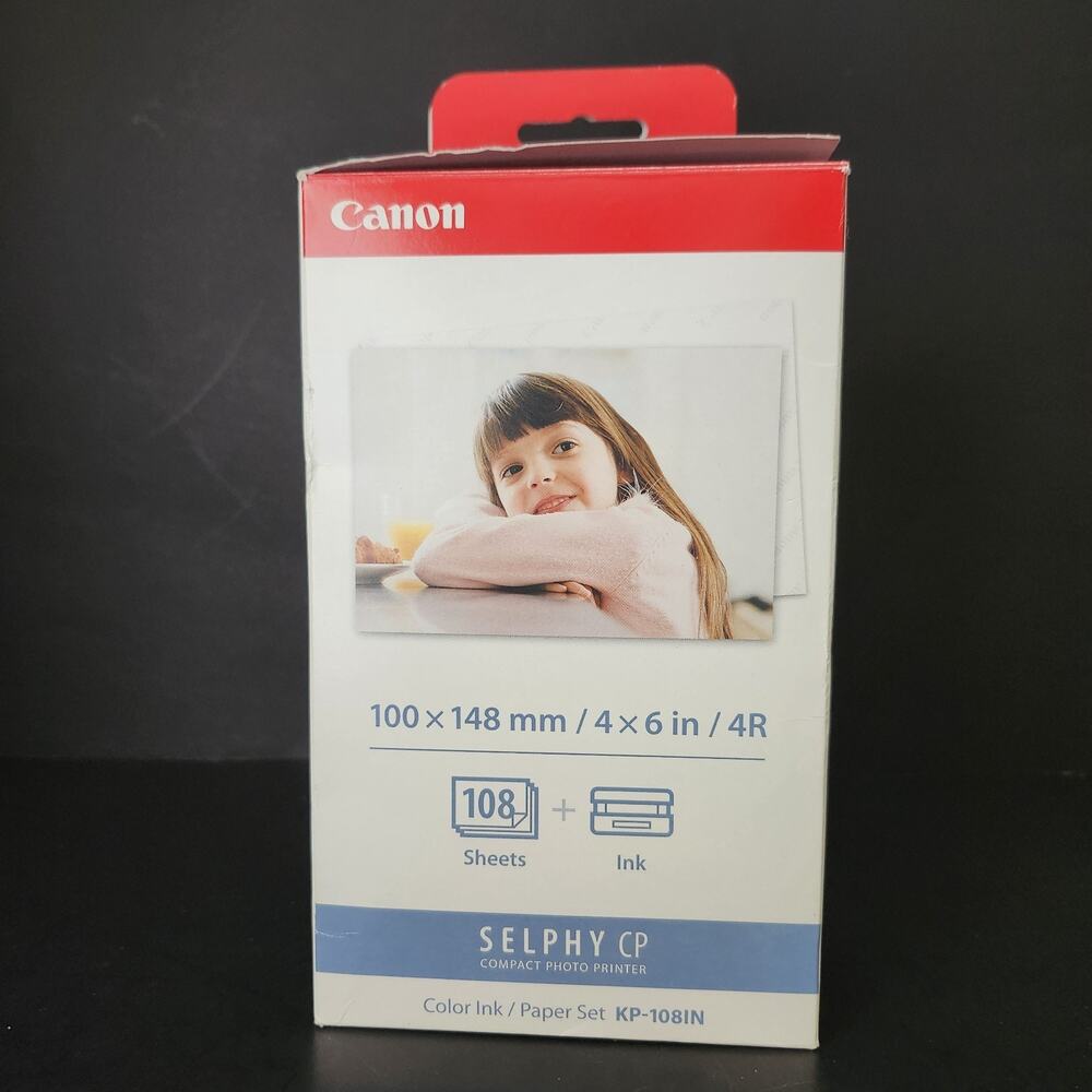 New Canon Selphy CP Color Ink / Paper Set KP-108IN